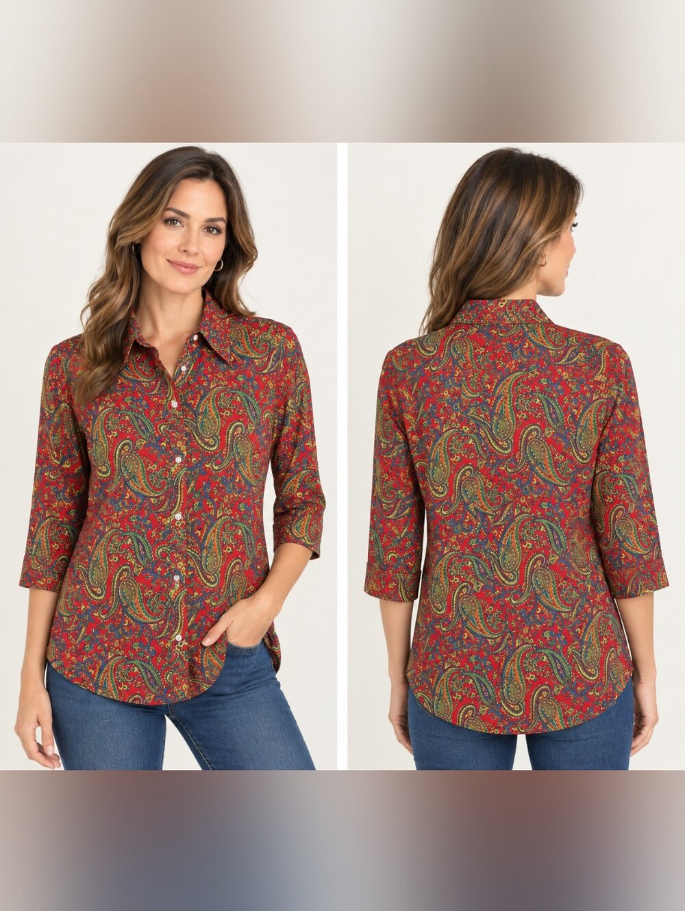 Ralph Lauren Red Paisley Button-Down Shirt